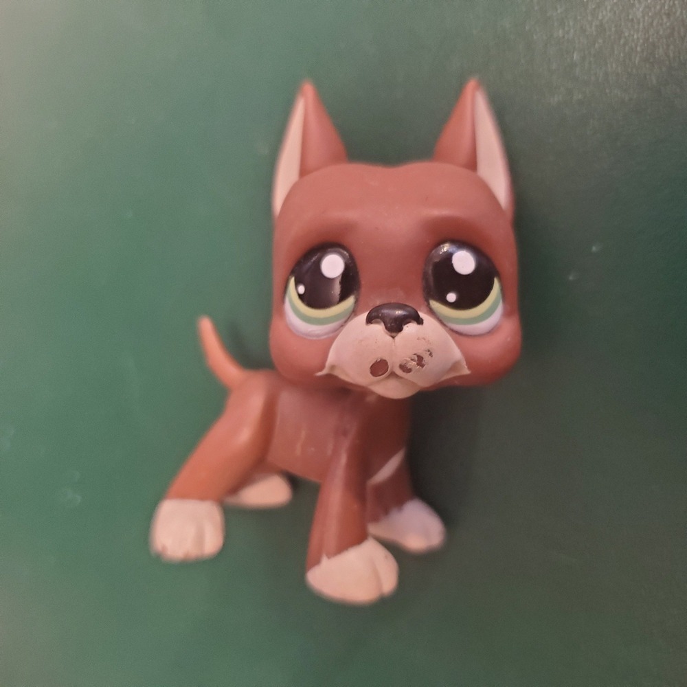 Littlest Pet Shop 1519 Great Dane Brown Dog Figure 2007 Hasbro